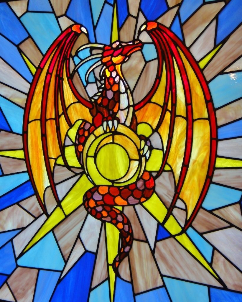 Church Stained Glass Dragon