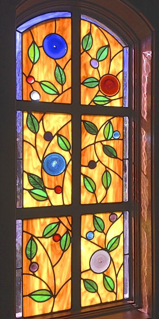 Floral Stained Glass transom Floral Stained Glass transom