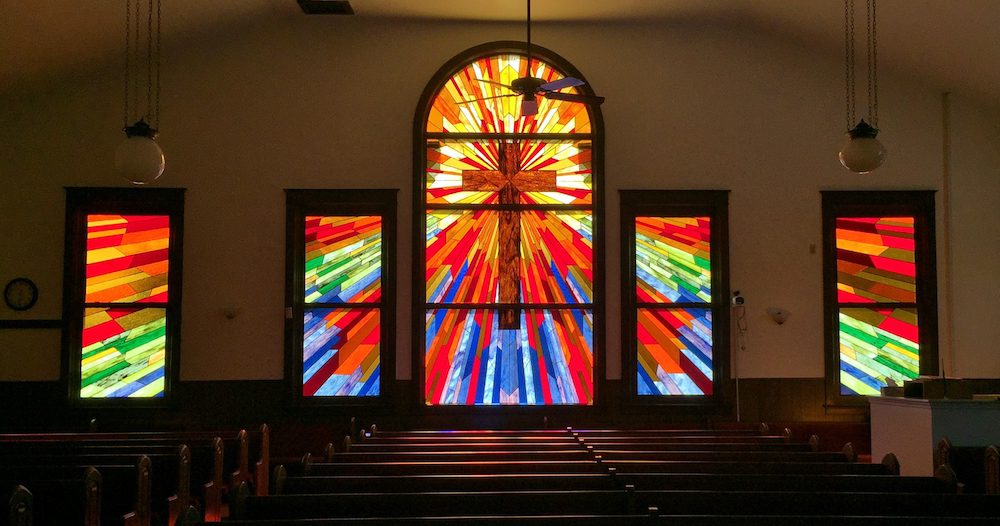 Religious Stained Glass with sidelights