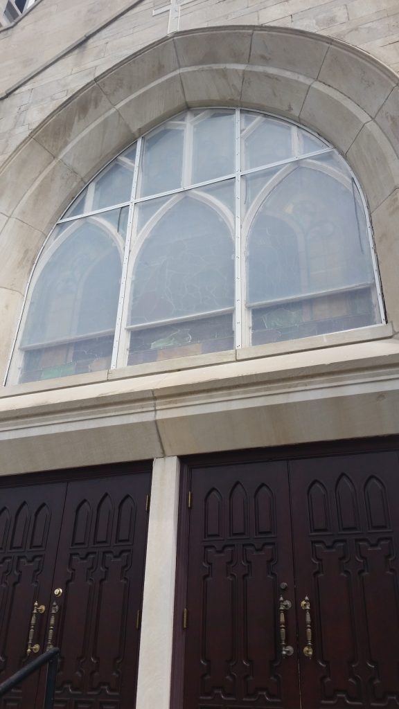 Transom Stained Glass above entryway