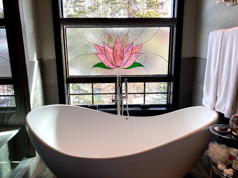 custom bathroom stained glass